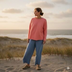 FRANK AND EILEEN Anna Triple Fleece Size M